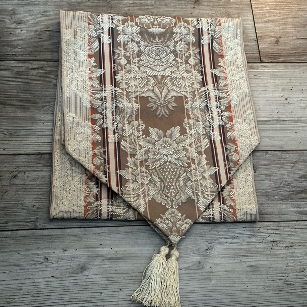 Tapestry Table Runner With Tassels 13x66 Inches